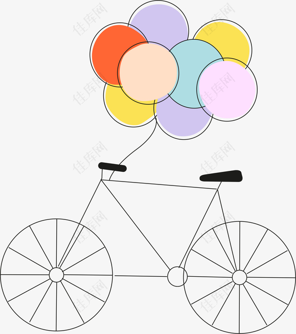 卡通自行车气球