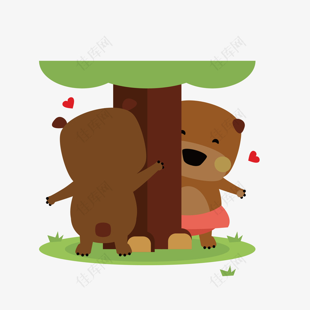 可爱棕色卡通小熊