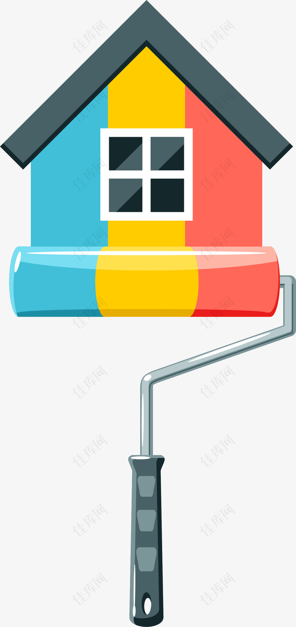 卡通彩色房子墙绘