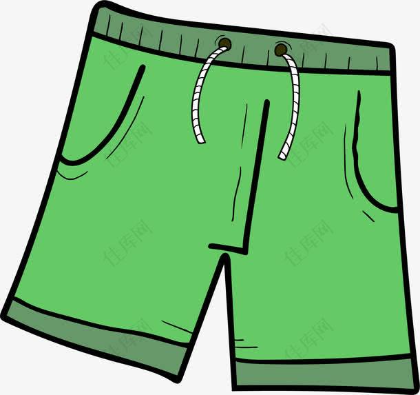 绿色卡通男性沙滩裤