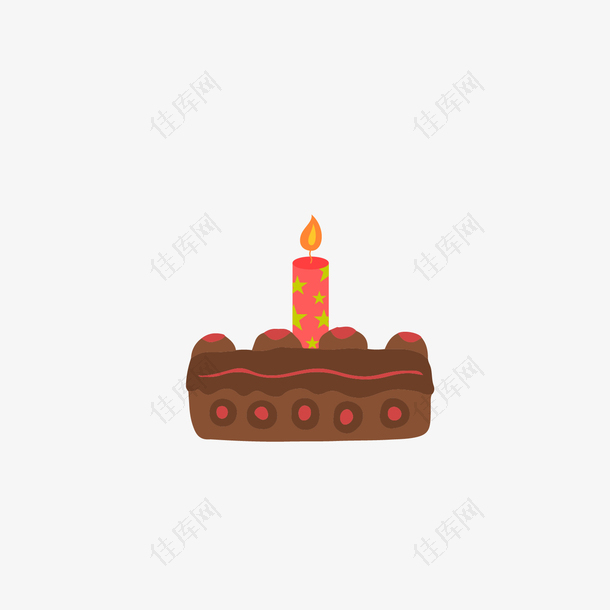 2岁卡通生日蛋糕蜡烛png