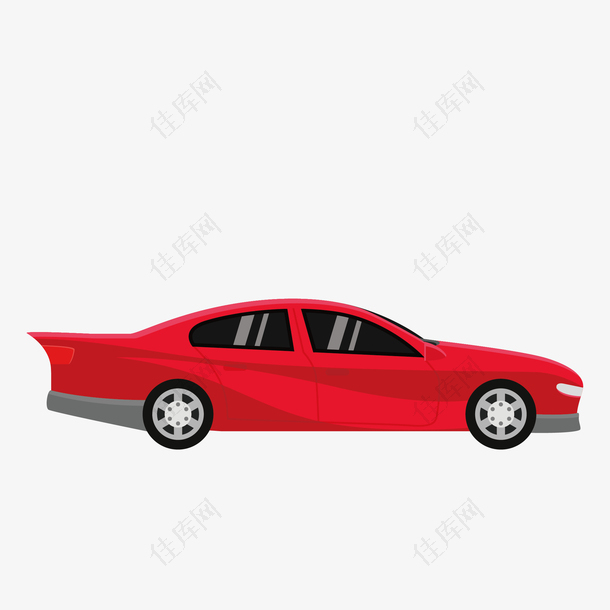 红色设计卡通跑车