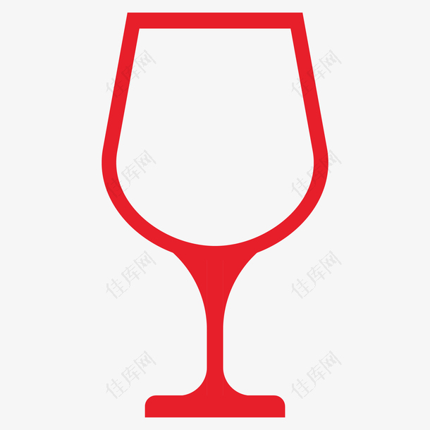 红色玻璃酒杯插画