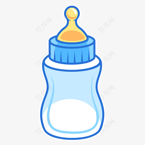手绘矢量婴儿奶瓶