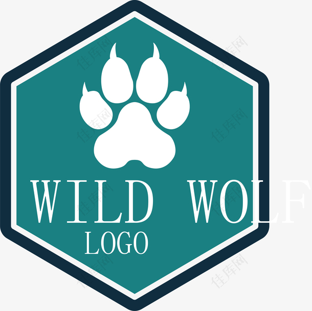 创意动物狼标签设计