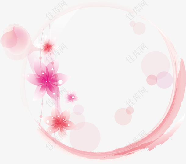粉色花纹圆圈