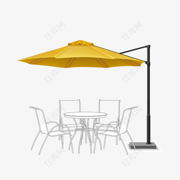 金色遮阳伞