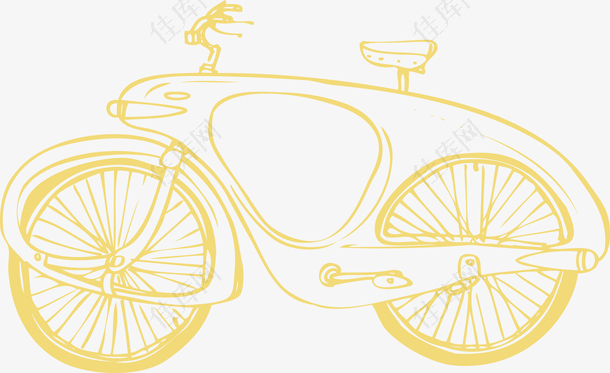 矢量手绘复古护罩蒸汽朋克自行车