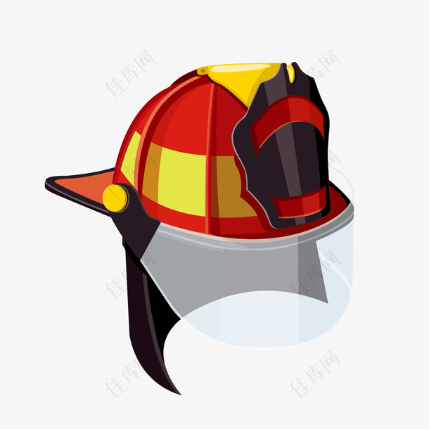 手绘安全消防帽矢量