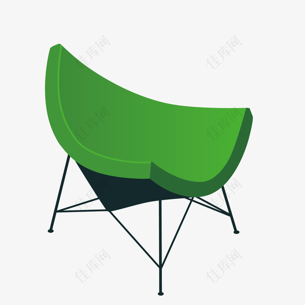 矢量绿色创意椅子办公椅子