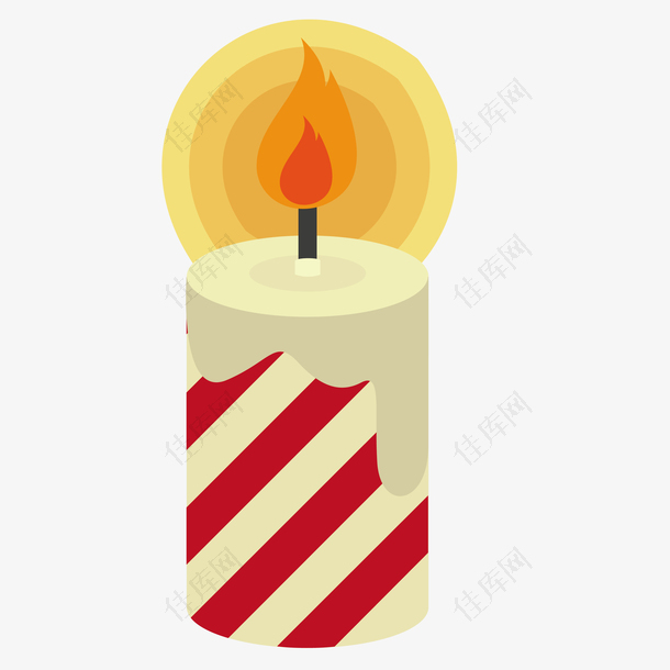 圣诞燃烧蜡烛免抠素材