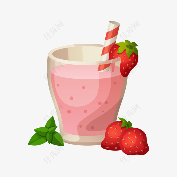冷饮草莓果汁