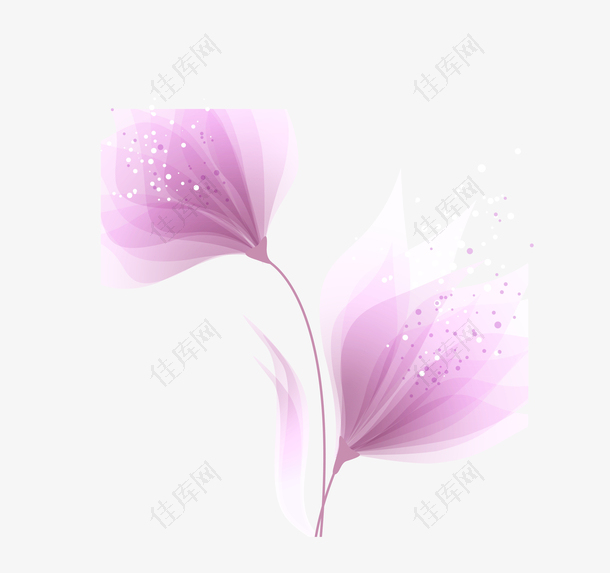 矢量紫色唯美花朵