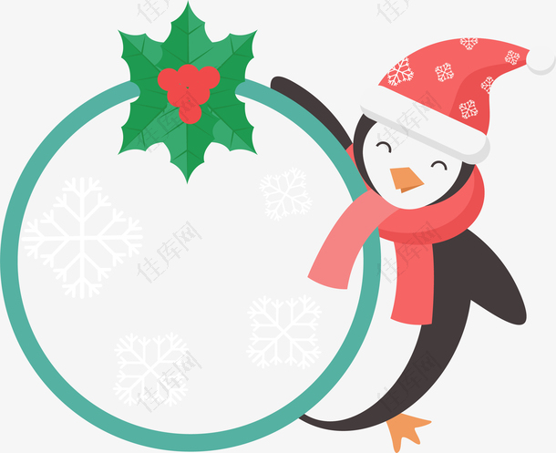 圣诞节快乐的企鹅