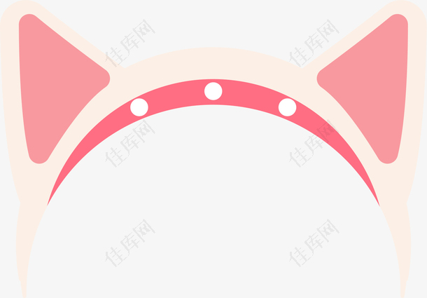 粉色扁平化圆角发卡元素