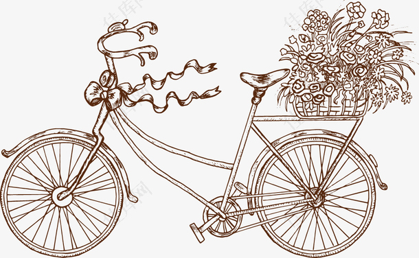 卡通手绘自行车