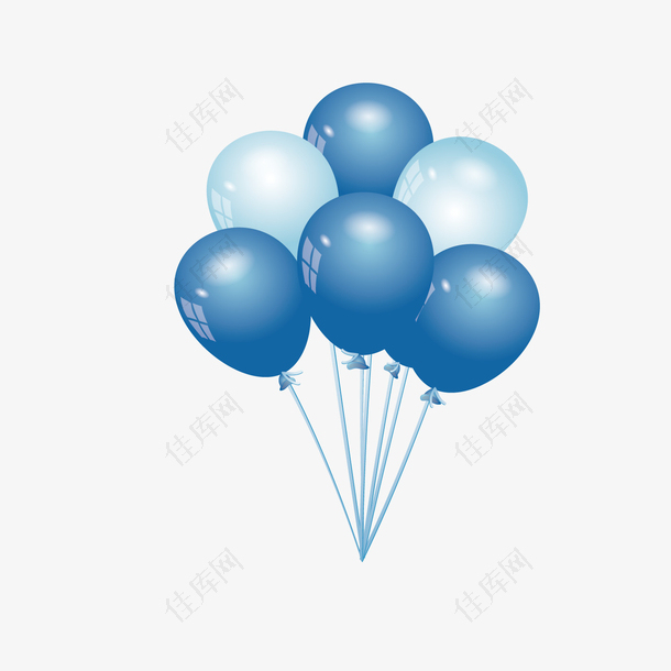 卡通蓝色气球设计素材