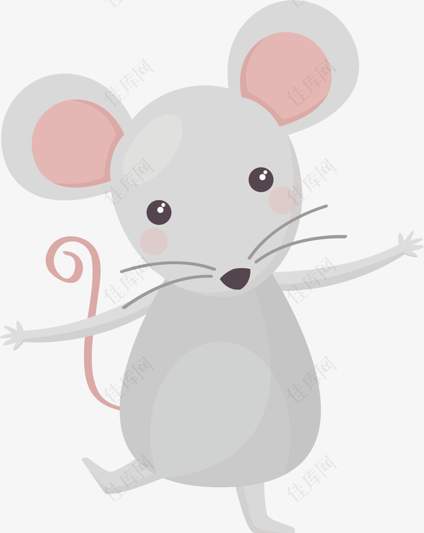 矢量图可爱的小老鼠