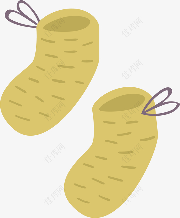 矢量图黄色创意袜子