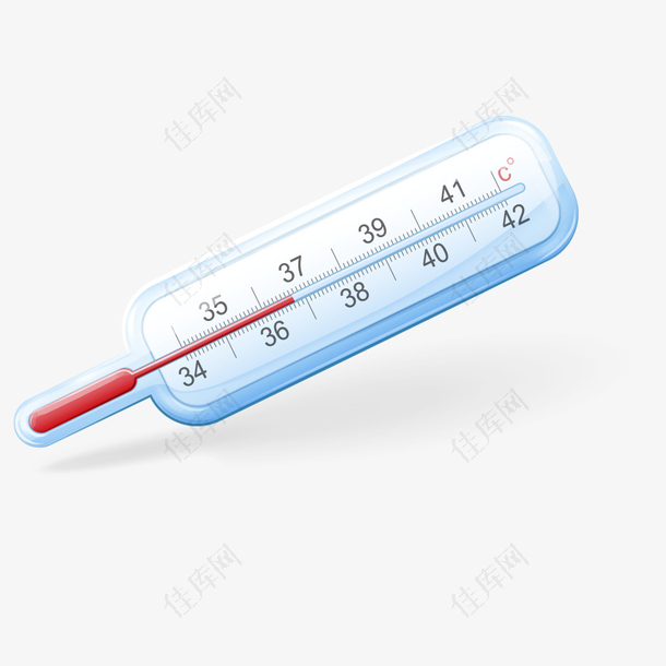 手绘医疗行业温度计设计素材