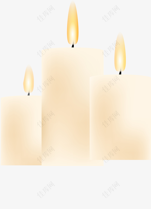 扁平化简约白色蜡烛