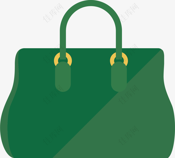 矢量图绿颜色的手提包