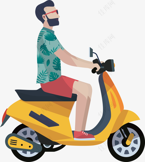 骑摩托度假的人