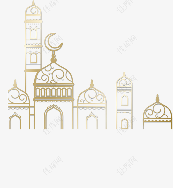 金色镂空伊斯兰教堂