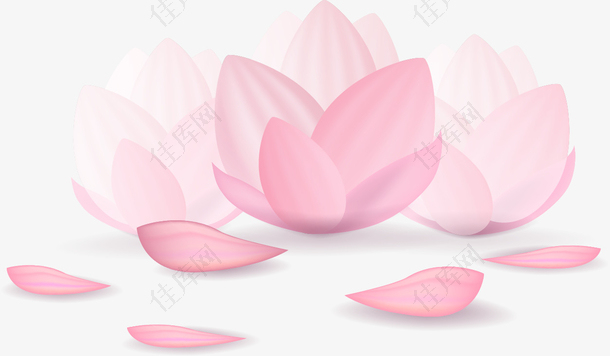 矢量手绘粉色花朵花瓣