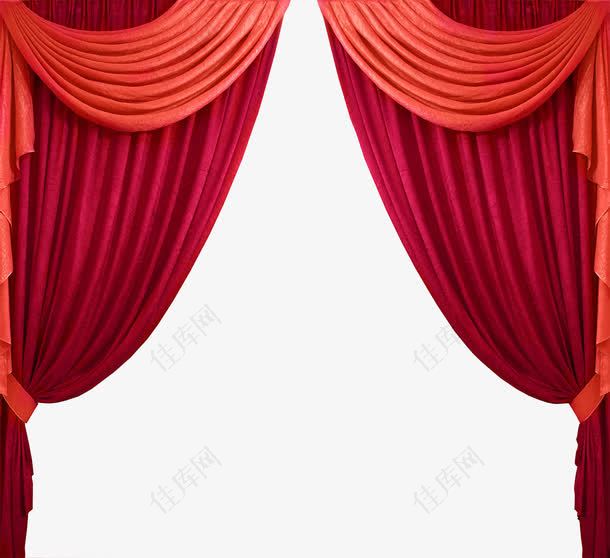 双色舞台红色布帘