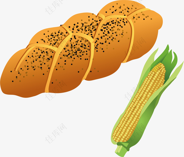玉米面包设计素材