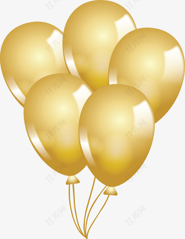 金色发光节日气球