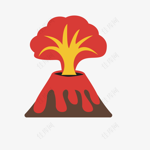红色火山爆发图标