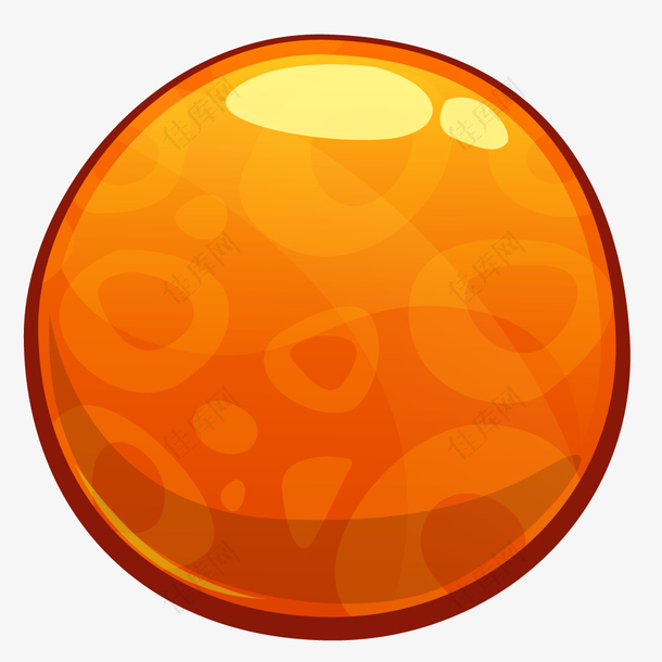 卡通游戏图标暗纹橘色按钮设计素
