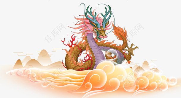 中国龙装饰插画素材