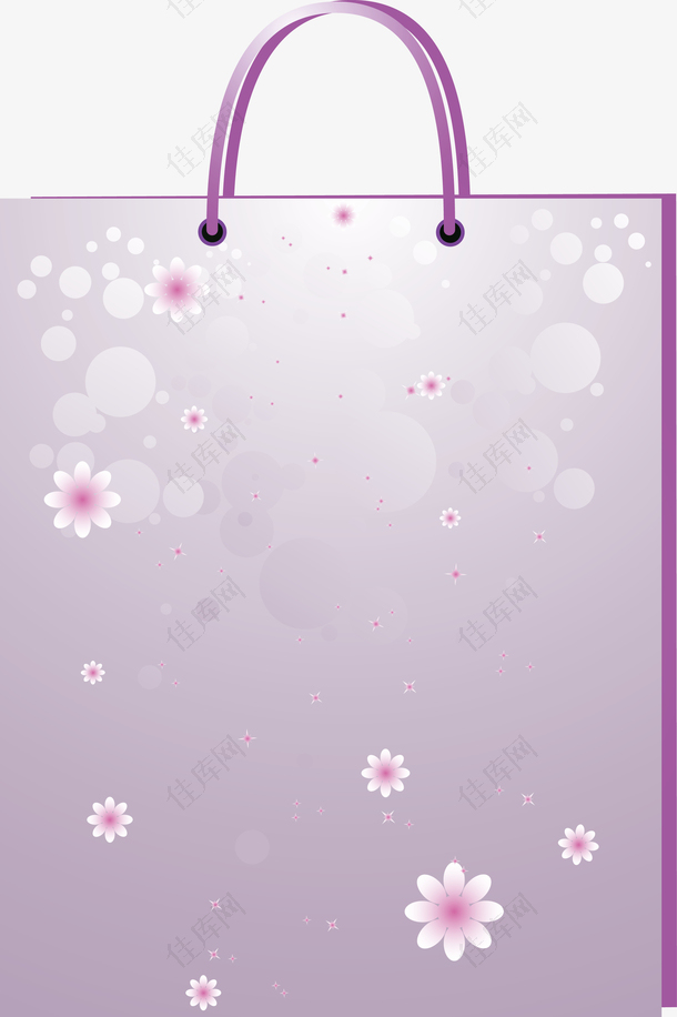 浅紫色美观女性购物袋