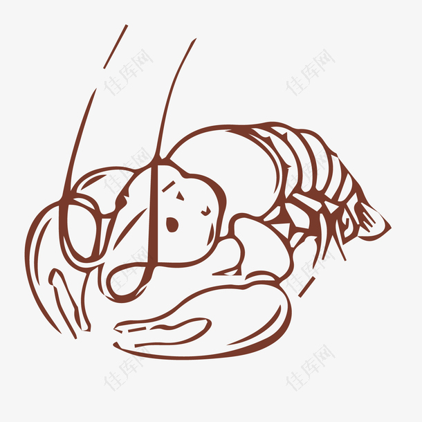 手绘小龙虾简笔画设计