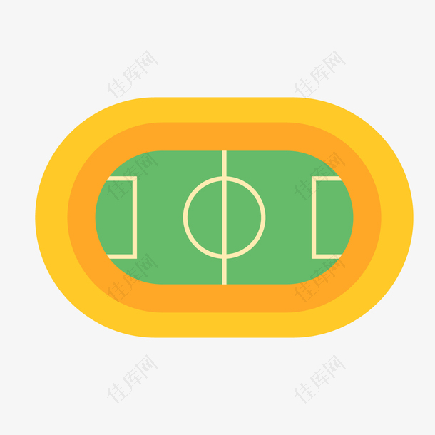 黄色圆弧体育场元素