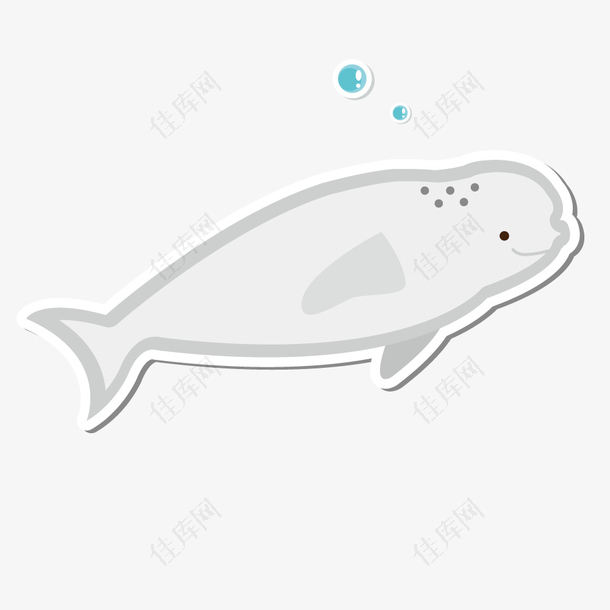 手绘海洋生物海豚矢量素材