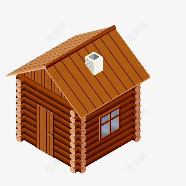 一座棕色的木头房子