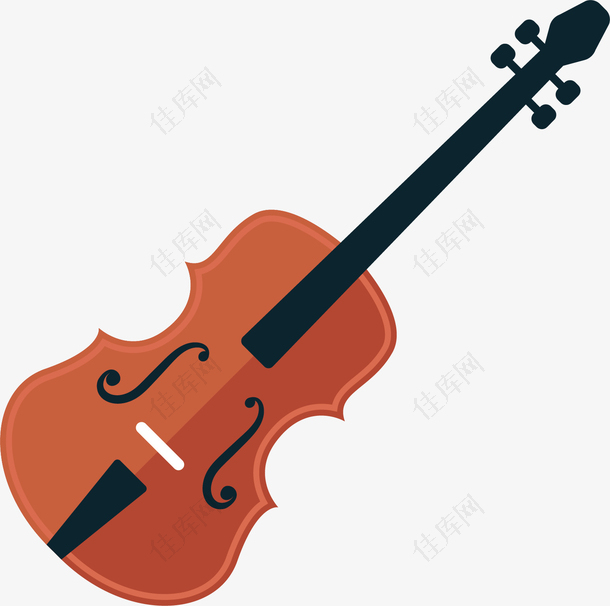 矢量图红色小提琴