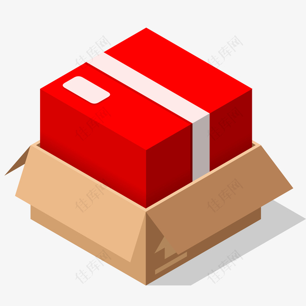 红色的物流货物包装
