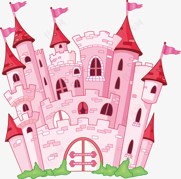 装饰图案粉色城堡