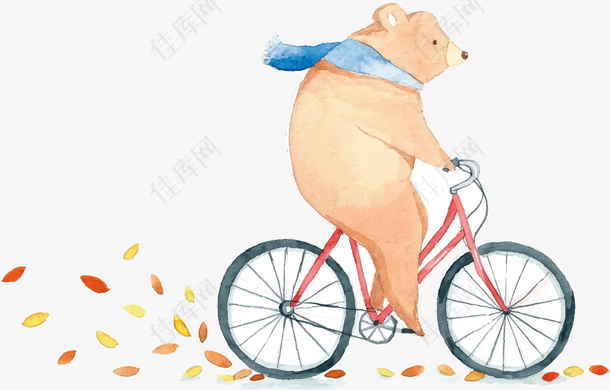 矢量图骑自行车的小熊