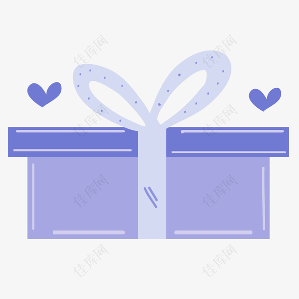 手绘矢量紫色礼物盒图案