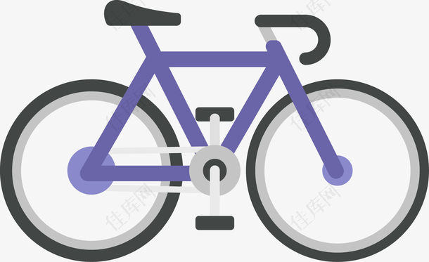 紫色简约自行车