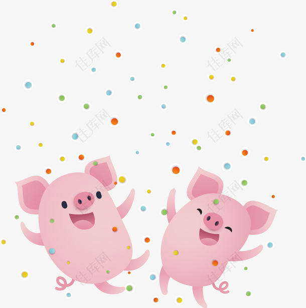 两只粉色的小猪下载
