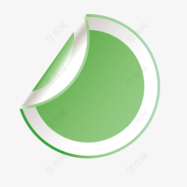 矢量绿色圆形贴纸胶纸