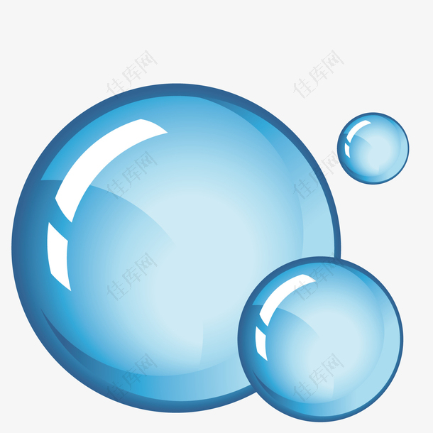 蓝色圆形水泡