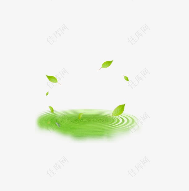 绿色水波树叶装饰图案